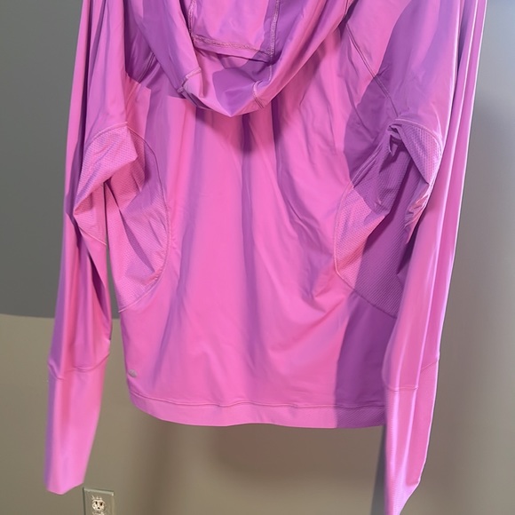 Lululemon Sleek Performance 1/2 Zip Hoodie pink womens size 12 - Picture 4 of 4